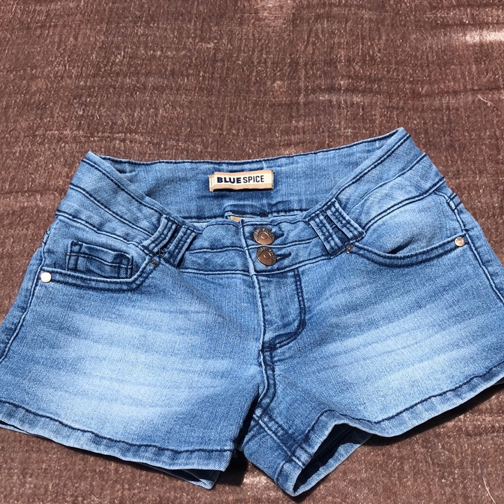 Blue Spice Womens High Waisted 2 1/2" Denim Shorts